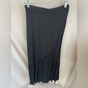 Michael Stars black Wrap Ruffle Skirt Slit Maxi Light Soft Jersey size XS